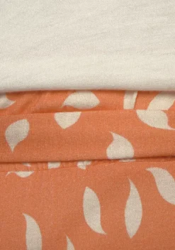 Kurze Kleider|Vivance Jerseykleid Orange-Creme Bedruckt