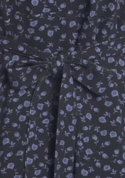 Kurze Kleider|Vivance Jerseykleid Schwarz-Blau-Geblumt