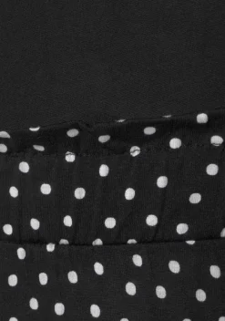 Kurze Kleider|Beachtime Jerseykleid Schwarz-Gepunktet-Bedruckt