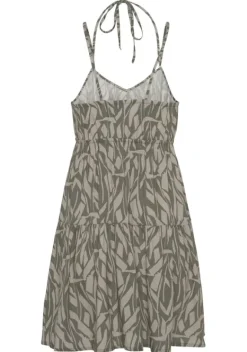 Kurze Kleider|Buffalo Jerseykleid Khaki-Sand Bedruckt
