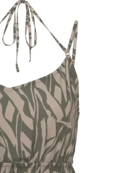 Kurze Kleider|Buffalo Jerseykleid Khaki-Sand Bedruckt