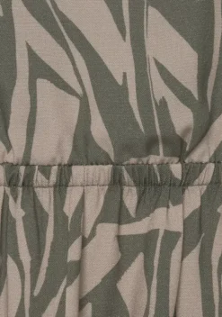 Kurze Kleider|Buffalo Jerseykleid Khaki-Sand Bedruckt