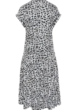 Strandmode|LASCANA Jerseykleid Creme-Schwarz Bedruckt