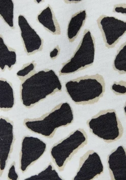 Strandmode|LASCANA Jerseykleid Creme-Schwarz Bedruckt