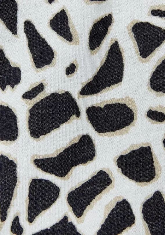 Strandmode|LASCANA Jerseykleid Creme-Schwarz Bedruckt