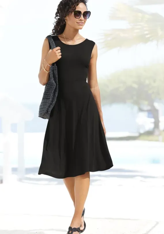 Kurze Kleider|LASCANA Jerseykleid Schwarz