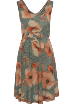 Strandmode|LASCANA Jerseykleid Grun-Orange Bedruckt