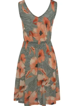Strandmode|LASCANA Jerseykleid Grun-Orange Bedruckt