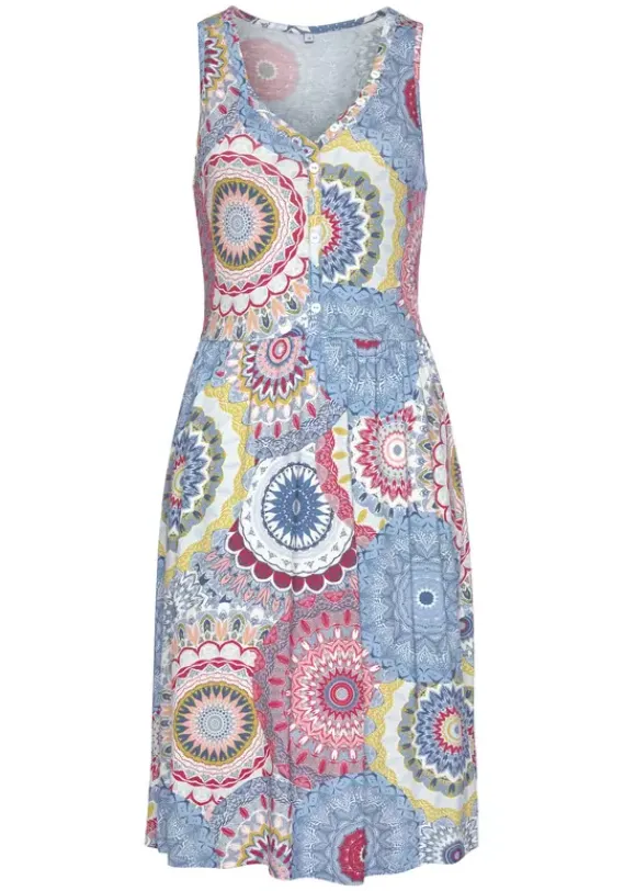 Kurze Kleider|Vivance Jerseykleid Bunt-Bedruckt