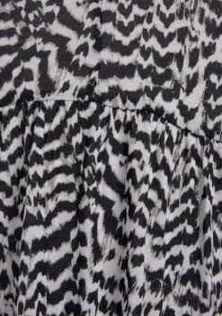 Kurze Kleider|Vivance Jerseykleid Schwarz-Weis Bedruckt