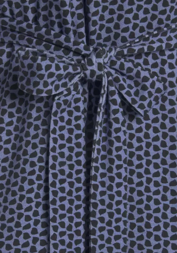 Kurze Kleider|Vivance Jerseykleid Blau-Marine-Gemustert