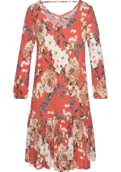 Kurze Kleider|s.Oliver Jerseykleid Koralle-Bedruckt