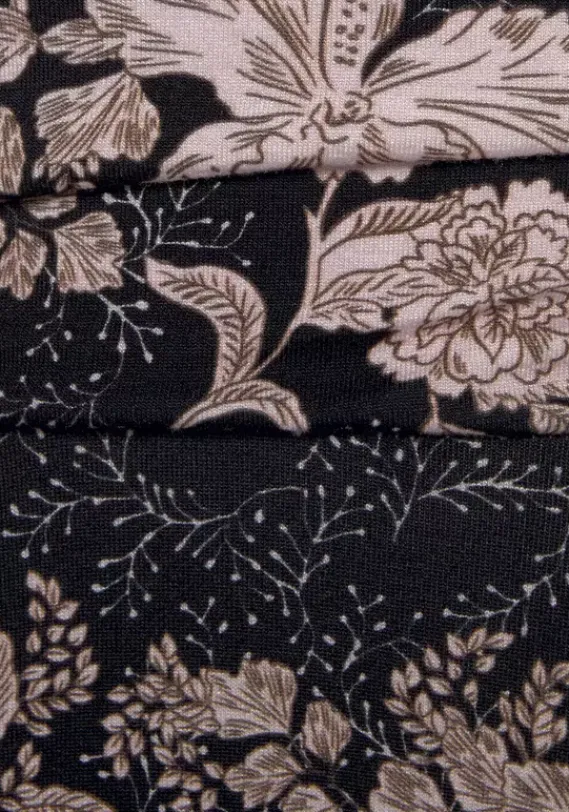 Kurze Kleider|Vivance Jerseykleid Schwarz-Rose-Bedruckt