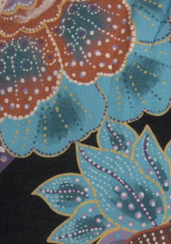 Kurze Kleider|Vivance Jerseykleid Schwarz-Bedruckt