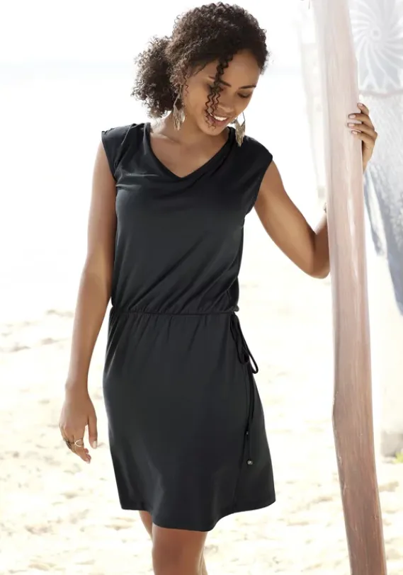 Kurze Kleider|LASCANA Jerseykleid Schwarz