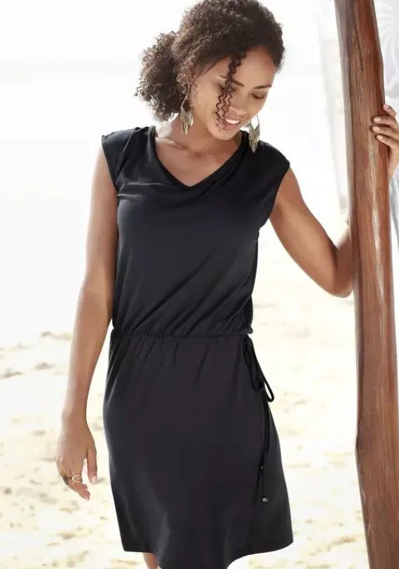 Kurze Kleider|LASCANA Jerseykleid Schwarz