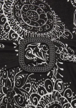 Strandkleider|Vivance Jerseykleid Schwarz-Weis Bedruckt