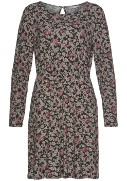Kurze Kleider|LASCANA Jerseykleid Schwarz-Bedruckt