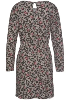 Kurze Kleider|LASCANA Jerseykleid Schwarz-Bedruckt