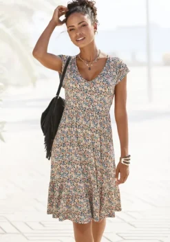 Strandkleider|Buffalo Jerseykleid Bedruckt