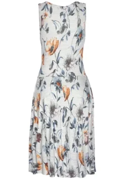 Kurze Kleider|Vivance Jerseykleid Grau-Meliert-Bedruckt