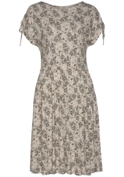 Kurze Kleider|Vivance Jerseykleid Beige-Bedruckt
