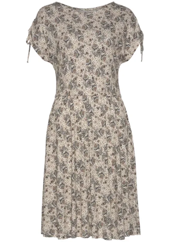 Kurze Kleider|Vivance Jerseykleid Beige-Bedruckt