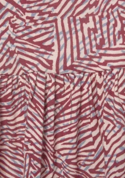 Kurze Kleider|Vivance Jerseykleid Rot-Apricot-Blau Bedruckt