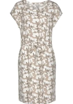 Kurze Kleider|Beachtime Jerseykleid Beige-Creme-Bedruckt