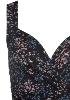 Kurze Kleider|Vivance Jerseykleid Schwarz-Rose-Bedruckt