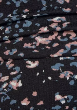 Kurze Kleider|Vivance Jerseykleid Schwarz-Rose-Bedruckt