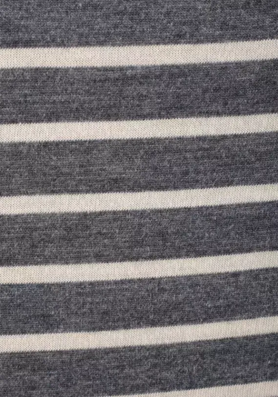 Kurze Kleider|Venice Beach Jerseykleid Anthrazit-Weis-Gestreift