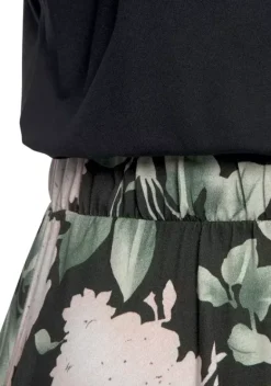 Kurze Kleider|Buffalo Jerseykleid Schwarz-Rosa-Bedruckt