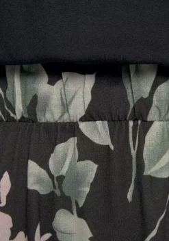 Kurze Kleider|Buffalo Jerseykleid Schwarz-Rosa-Bedruckt