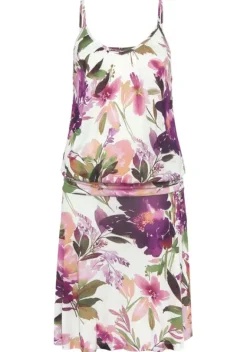 Kurze Kleider|Beachtime Jerseykleid Weis Bedruckt