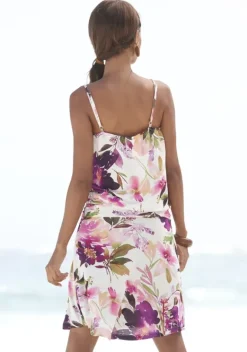 Kurze Kleider|Beachtime Jerseykleid Weis Bedruckt