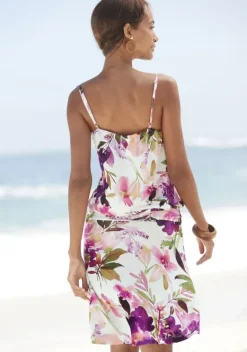 Kurze Kleider|Beachtime Jerseykleid Weis Bedruckt