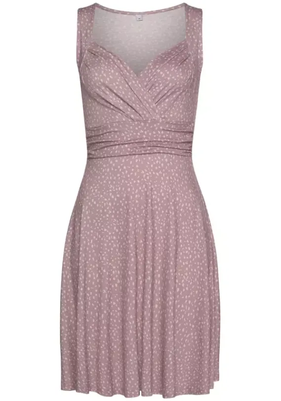 Kurze Kleider|Vivance Jerseykleid Rose-Mauve-Bedruckt