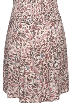 Rocke|Vivance Jerseyrock Creme-Mauve Bedruckt