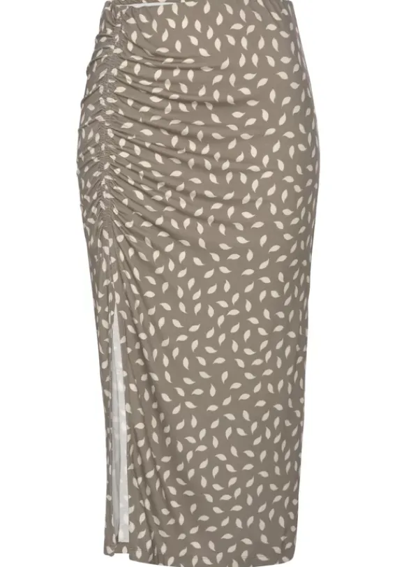 Rocke|Vivance Jerseyrock Taupe-Creme Bedruckt