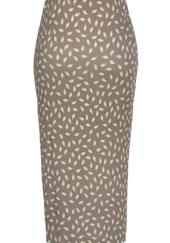 Rocke|Vivance Jerseyrock Taupe-Creme Bedruckt