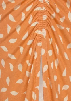 Rocke|Vivance Jerseyrock Orange-Creme Bedruckt