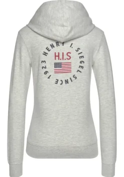 Jacken & Mantel|H.I.S Kapuzensweatjacke Grau-Meliert