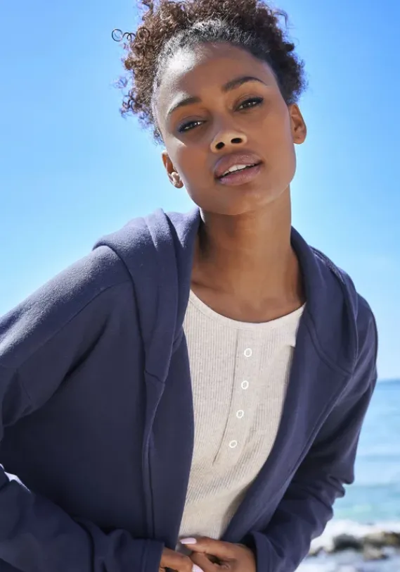 Jacken & Mantel|H.I.S Kapuzensweatjacke Dunkelblau