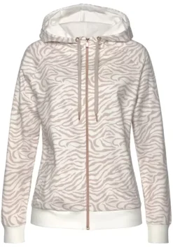 LASCANA Nachhaltige Homewear<Kapuzensweatjacke"/ Sweatshirtjacke Mit Details In Rosegold"