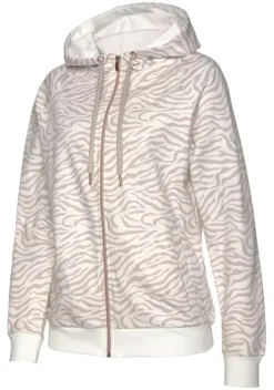 LASCANA Nachhaltige Homewear<Kapuzensweatjacke"/ Sweatshirtjacke Mit Details In Rosegold"