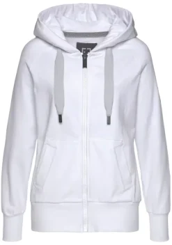 Jacken & Mantel|Elbsand Kapuzensweatjacke"Kelda" Weis