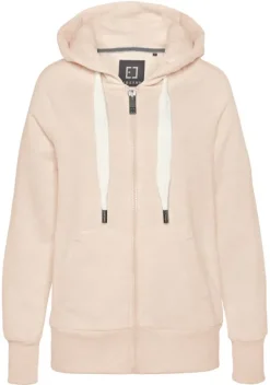 Jacken & Mantel|Elbsand Kapuzensweatjacke"Kelina" Creme-Meliert