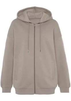 Jacken & Mantel|LASCANA Kapuzensweatjacke"-Sweatjacke Mit Kapuze" Taupe