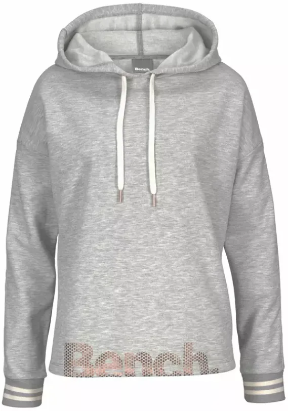 Damenshirts|Bench. Kapuzensweatshirt Grau-Meliert